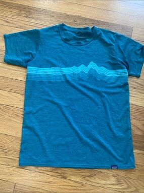 Patagonia Teal/Turquoise Wave Graphic Tee